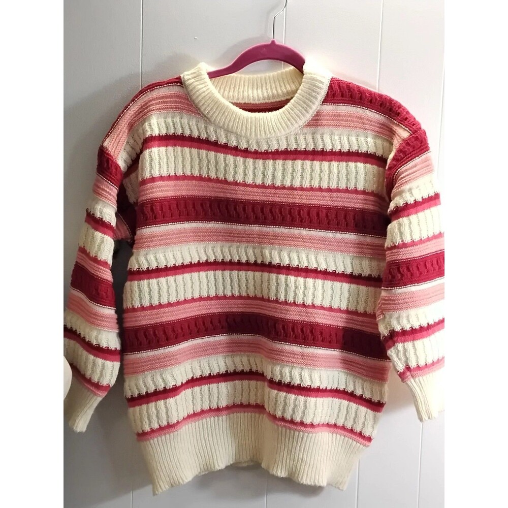 Vintage Sweater Womens Fisherman Textured Thick